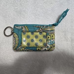 Vera Bradley Yellow and Green Quilted Wallet with Keyring